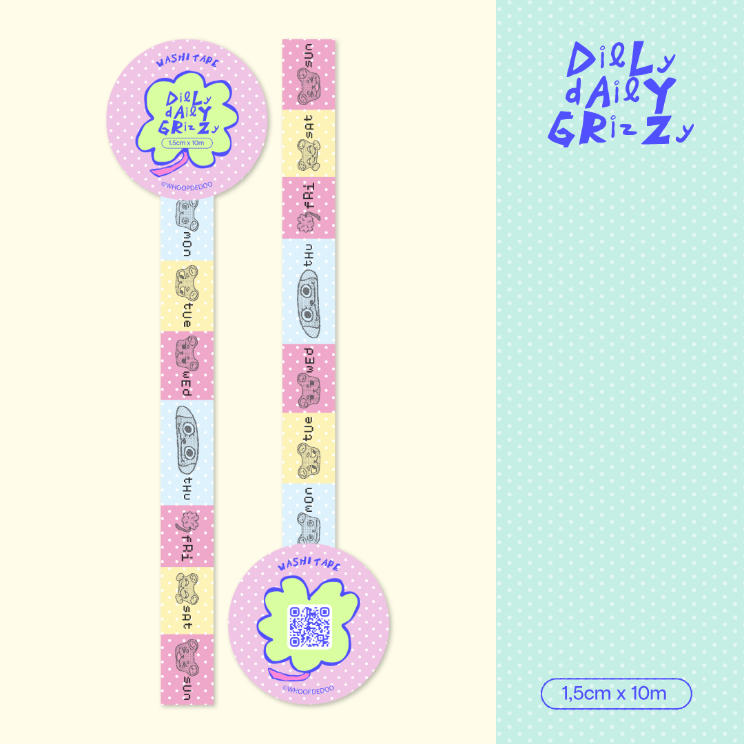 Washi Tape - Dilly Daily Grizzy