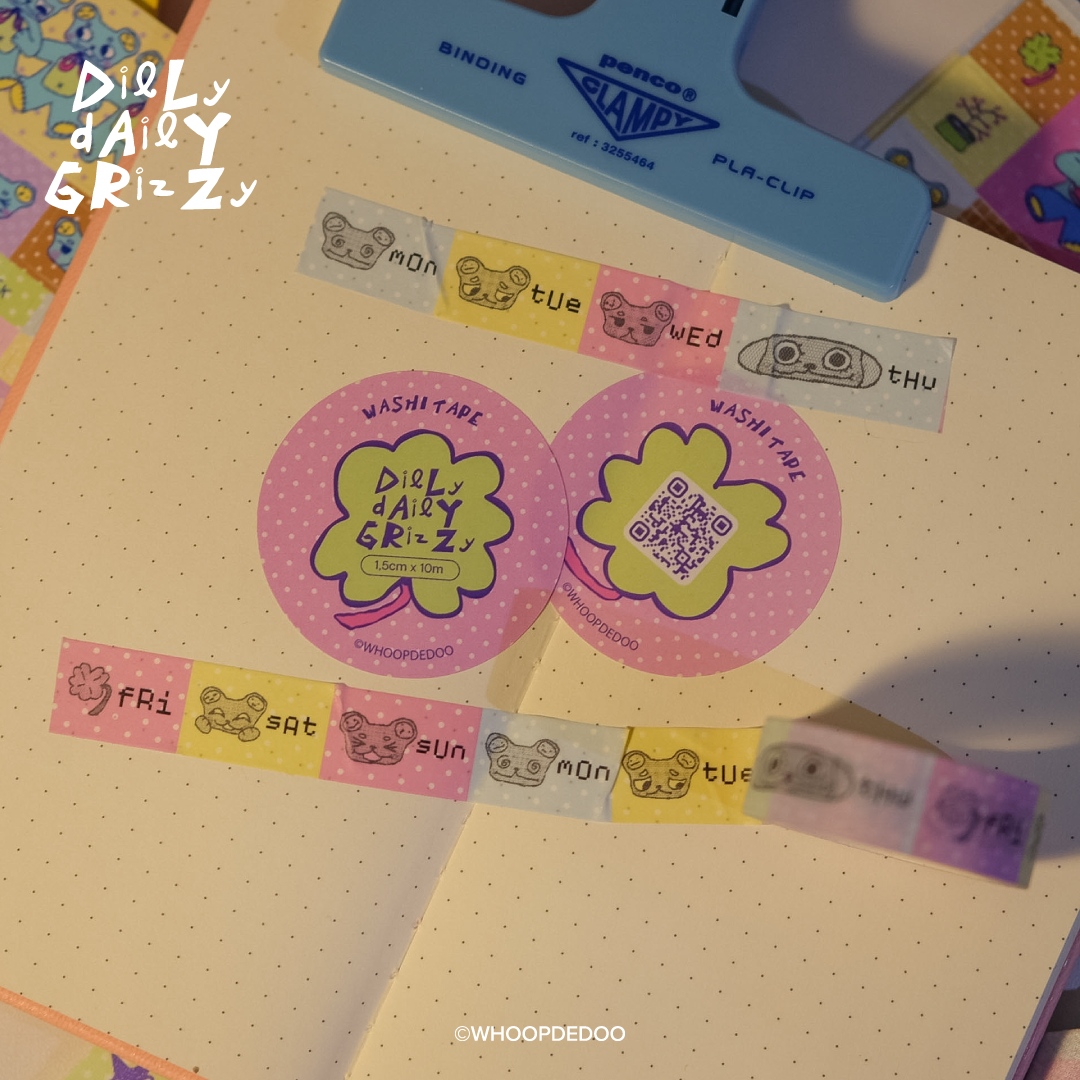Washi Tape - Dilly Daily Grizzy