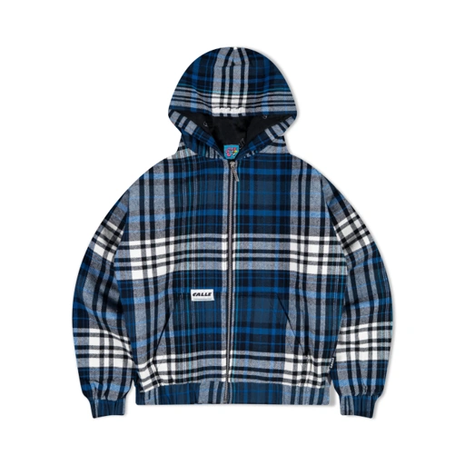 Image of FLANNEL ZIP HOODIE - BLUE