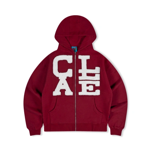 Image of ZIP UP HOODIE - MAROON