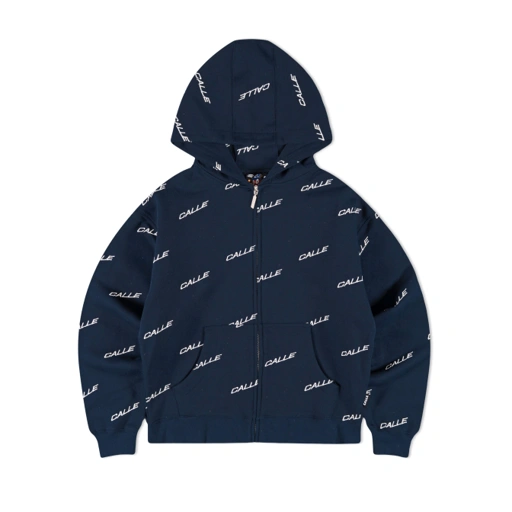 Image of ZIP HOODIE - NAVY PATTERN