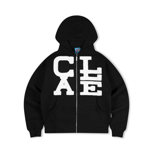 Image of ZIP UP HOODIE - BLACK