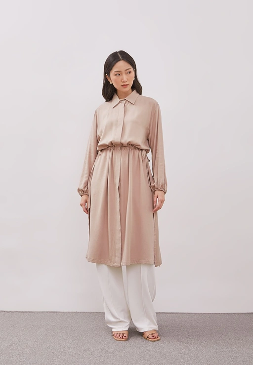 Image of [5 PCS] DRAWSTRING LONG OVERSHIRT