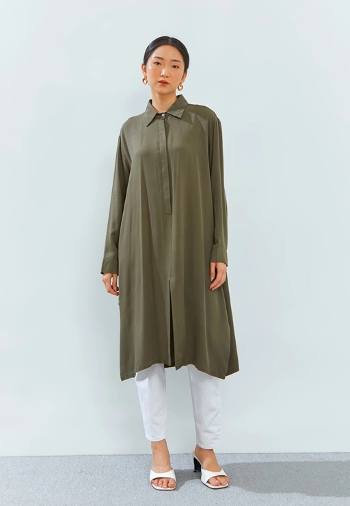 Image of [4PCS] LONG OVERSHIRT with SLIT