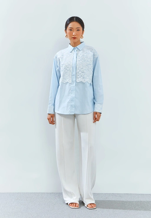 Image of [4PCS] VEST OVERSHIRT WITH LACE