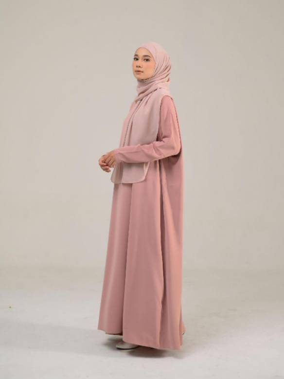 Azzha Indonesia - Yasmina Abaya Style 2 Dress Wanita Muslimah Only Bahan Eliza Anti UV Premium