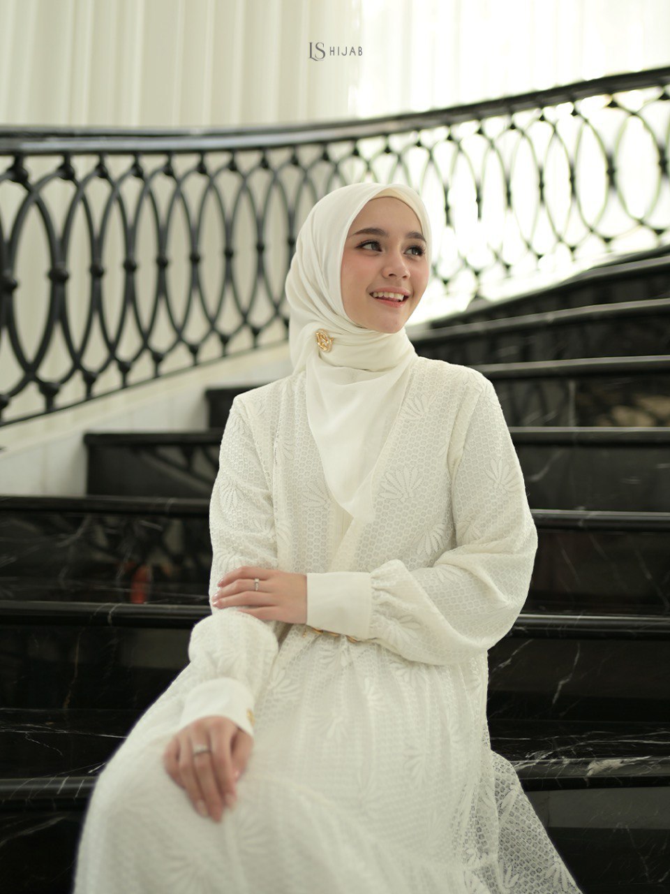 LS Hijab - Alesha Dress Wanita Muslimah Nyaman Elegant Dan Mewah, Dress Lebaran 2026 Dengan Bahan Brukat Premium