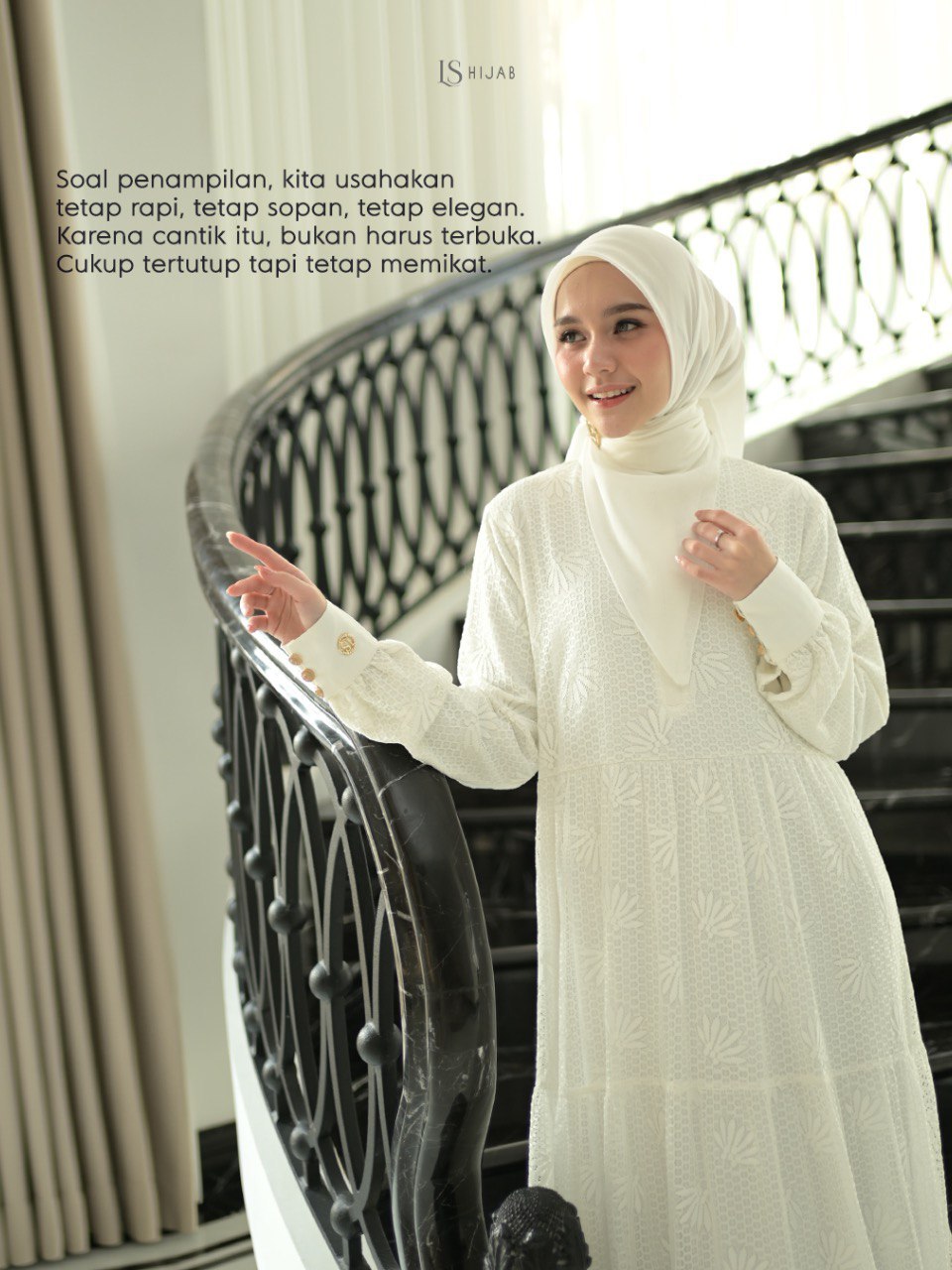LS Hijab - Alesha Dress Wanita Muslimah Nyaman Elegant Dan Mewah, Dress Lebaran 2026 Dengan Bahan Brukat Premium