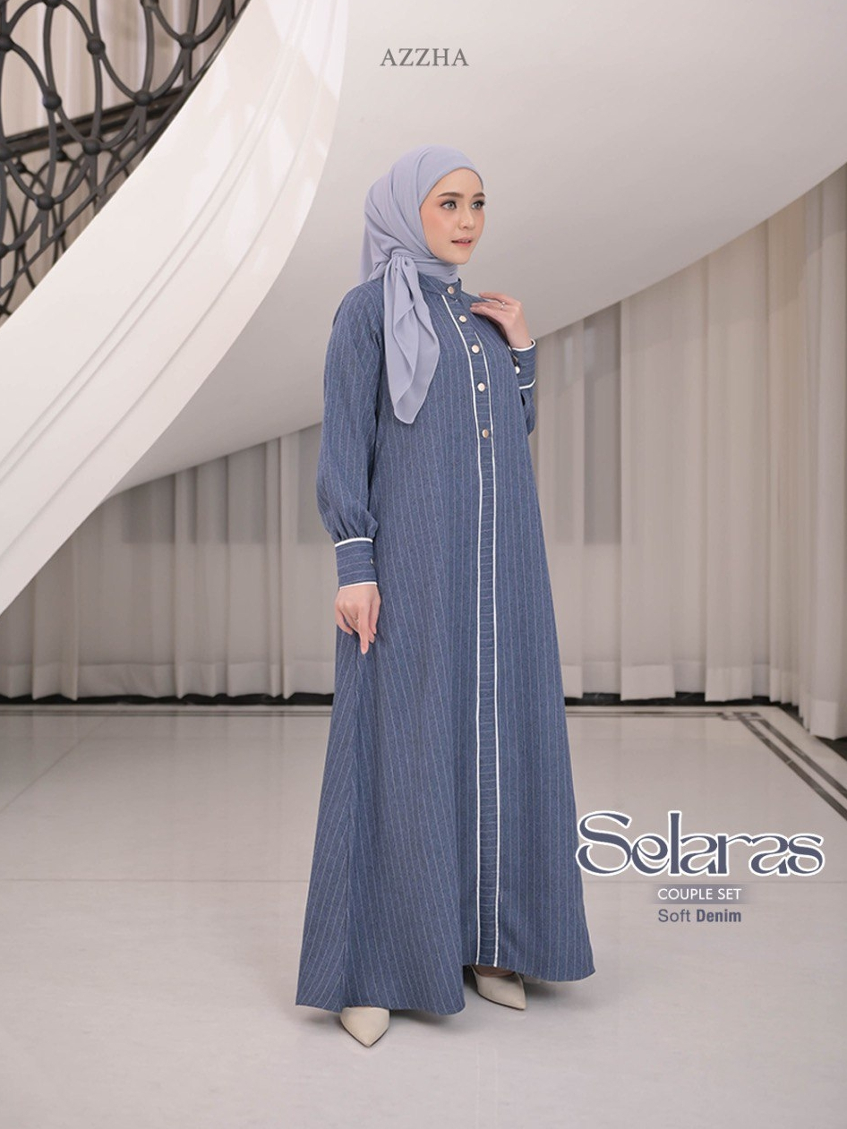 Azzha Indonesia - Selaras | Dress Wanita Mewah Elegant Nyaman Dengan Bahan Soft Jeans Premium