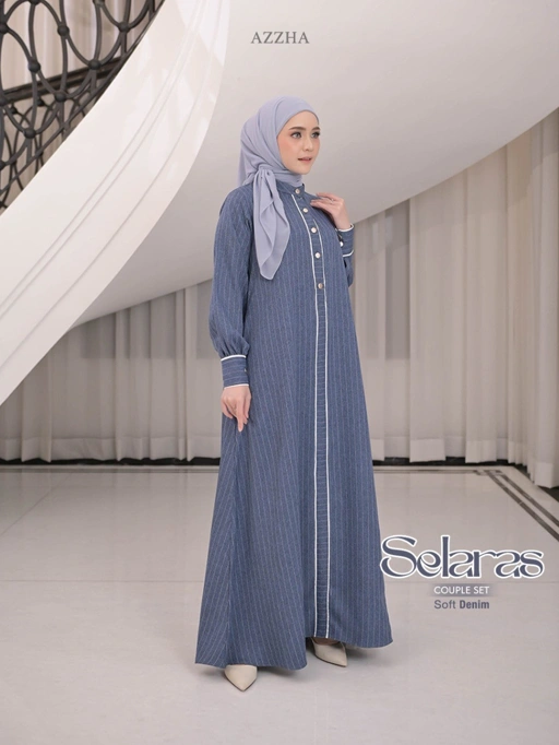 Azzha Indonesia - Selaras | Dress Wanita Mewah Elegant Nyaman Dengan Bahan Soft Jeans Premium