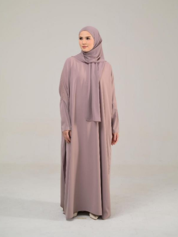 Azzha Indonesia - Yasmina Abaya Style 2 Dress Wanita Muslimah Only Bahan Eliza Anti UV Premium