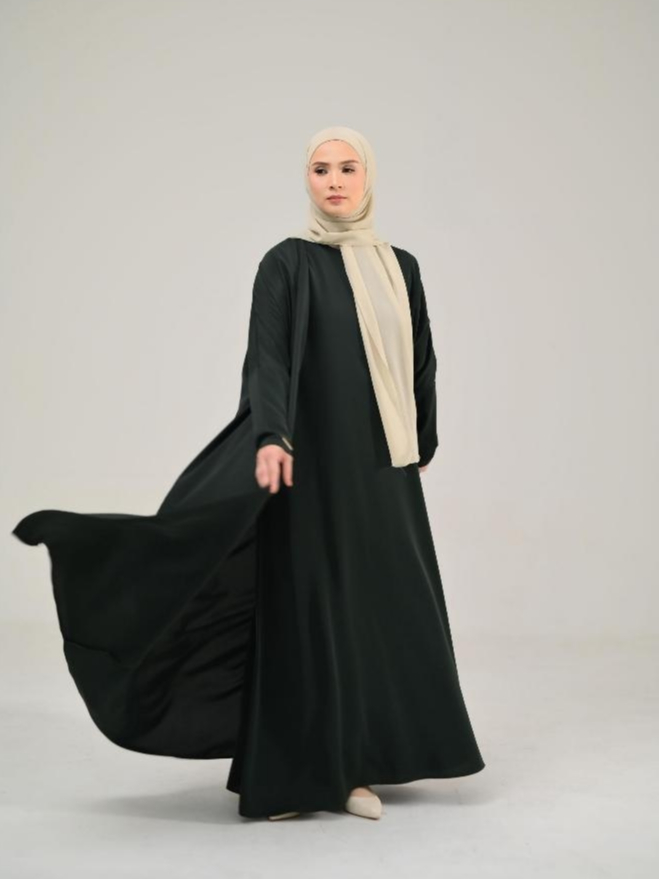 Azzha Indonesia - Yasmina Abaya Style 1 Dress Set Outer Dengan Bahan Eliza Anti UV Premium