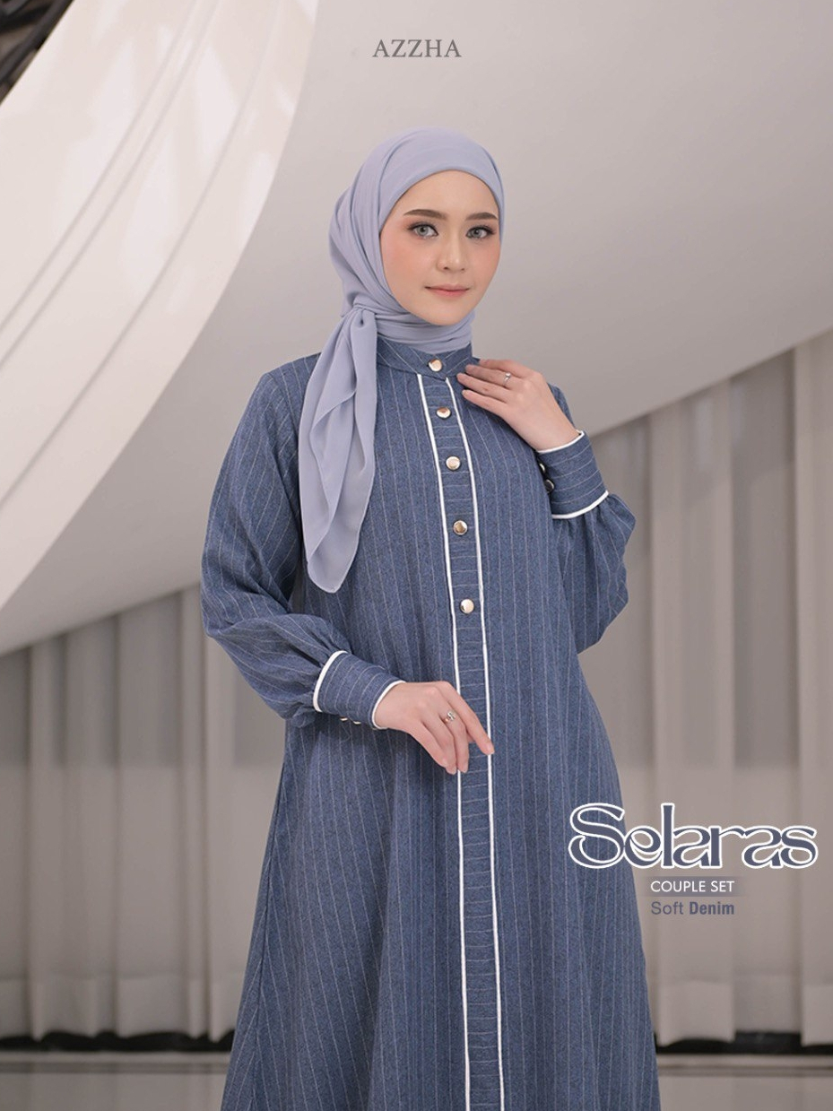 Azzha Indonesia - Selaras | Dress Wanita Mewah Elegant Nyaman Dengan Bahan Soft Jeans Premium