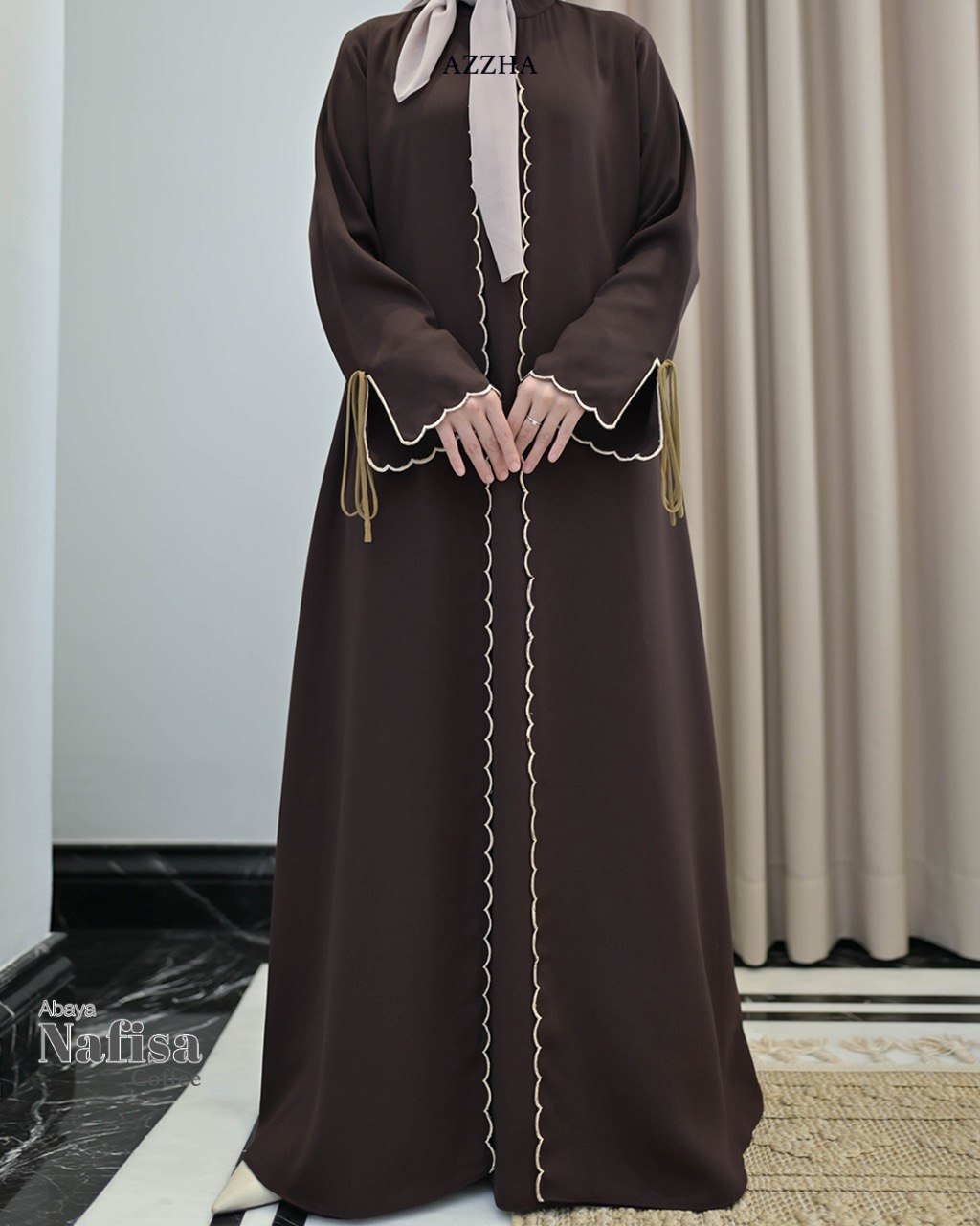 Azzha Indonesia - Nafisa Abaya Wanita Muslimah Nyaman Lembut dan Elegant Dengan Bahan Hania Arabian anti UV Premium