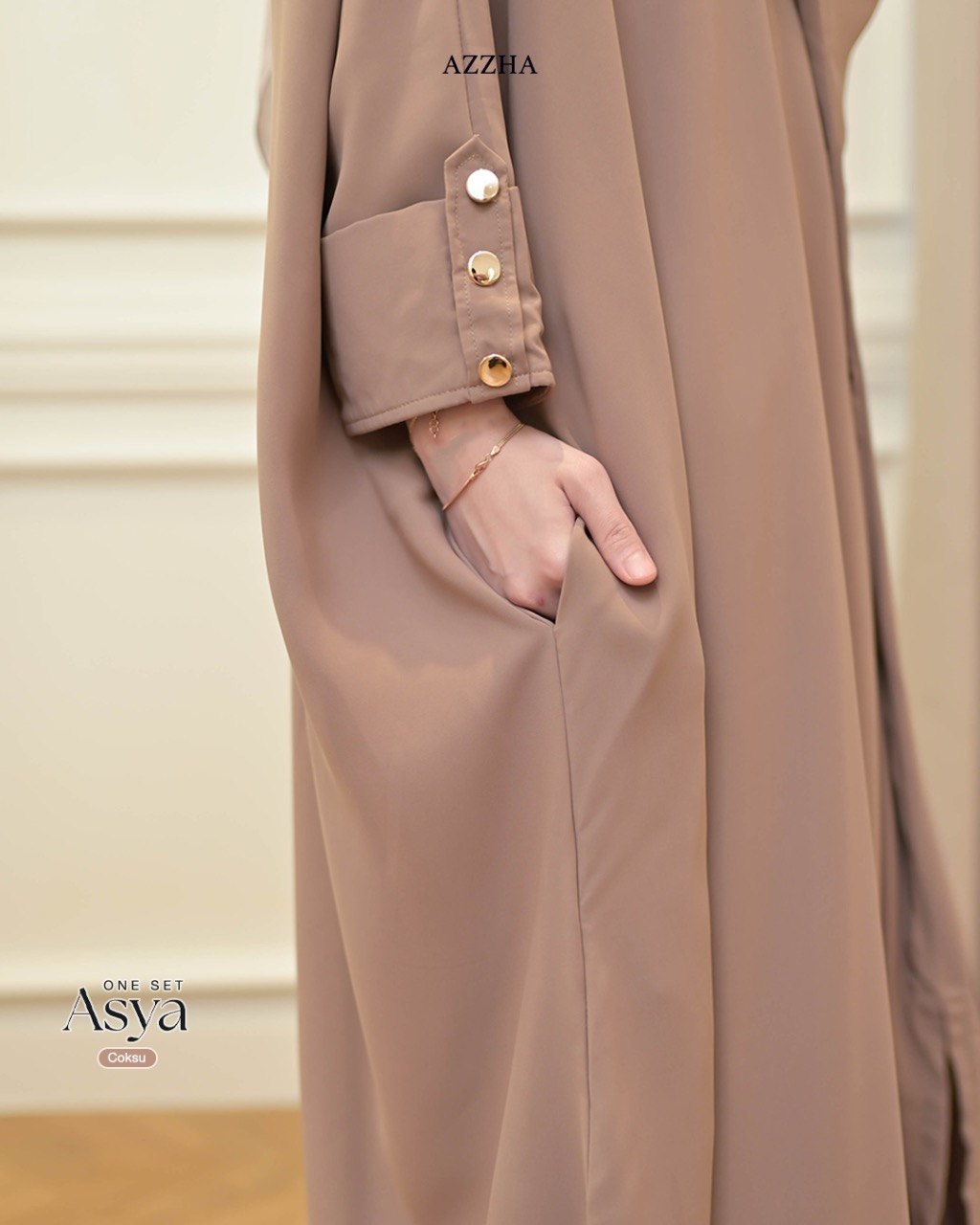 Azzha Indonesia - Asya One Set Wanita Muslimah Nyaman Lembut dan Mewah Buy 1 Get 2 Tunik Skirt Dengan Bahan Marbella Anti UV Premium