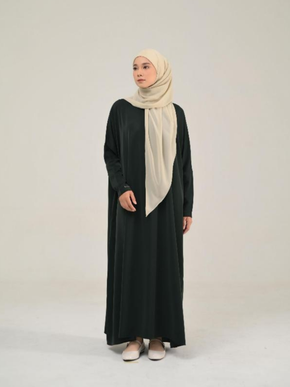Azzha Indonesia - Yasmina Abaya Style 2 Dress Wanita Muslimah Only Bahan Eliza Anti UV Premium