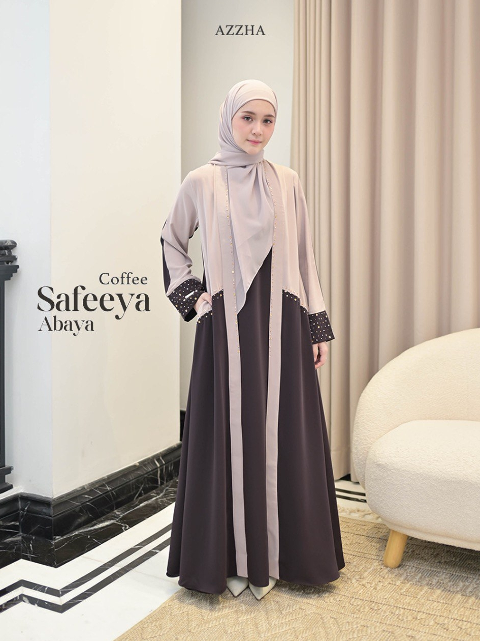 Azzha Indonesia - Safeeya Abaya Wanita Muslimah Nyaman Lembut dan Mewah Dengan Bahan Hania Anti UV Premium