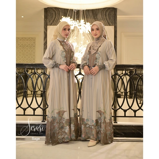 LS Hijab - Serasi Gamis Sarimbit Wanita Muslimah Dengan Bahan Sifon Sutra Silk Premium Nyaman dan Mewah