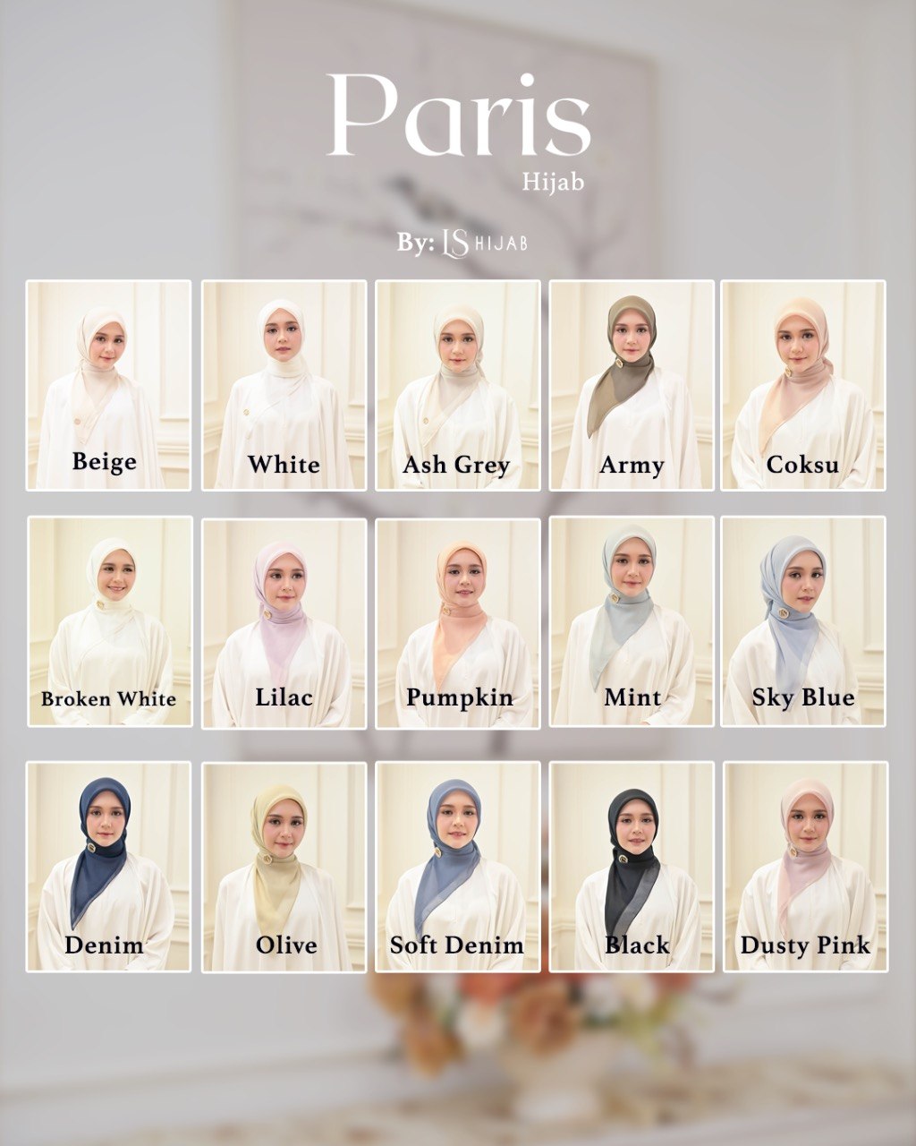LS Hijab - Hijab Paris Square Polos Nyaman dan Lembut Anti Kusut Dengan Bahan Paris Japan Premium