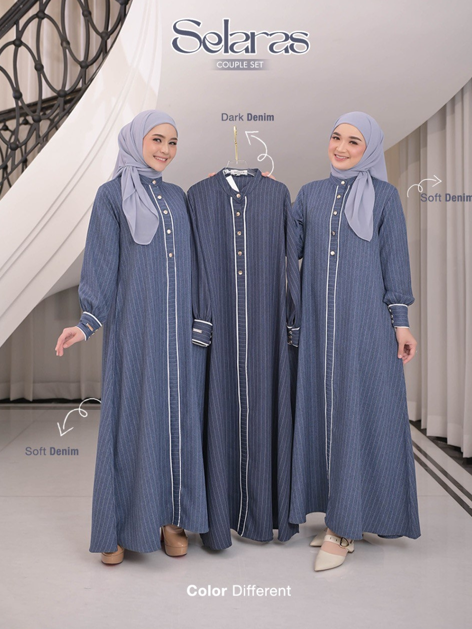 Azzha Indonesia - Selaras | Dress Wanita Mewah Elegant Nyaman Dengan Bahan Soft Jeans Premium