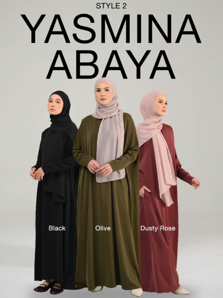 Azzha Indonesia - Yasmina Abaya Style 2 Dress Wanita Muslimah Only Bahan Eliza Anti UV Premium
