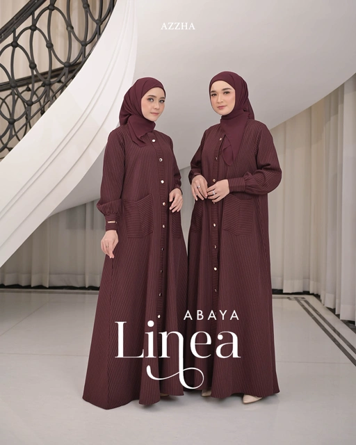 Image of Azzha Indonesia| Linea Abaya Wanita Muslimah Elegant bahan Berluti Stripe
