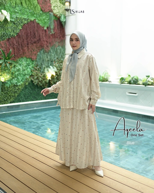 LS Hijab Aqeela Oneset Rok Kekinian - Aksen Serut I Allsize