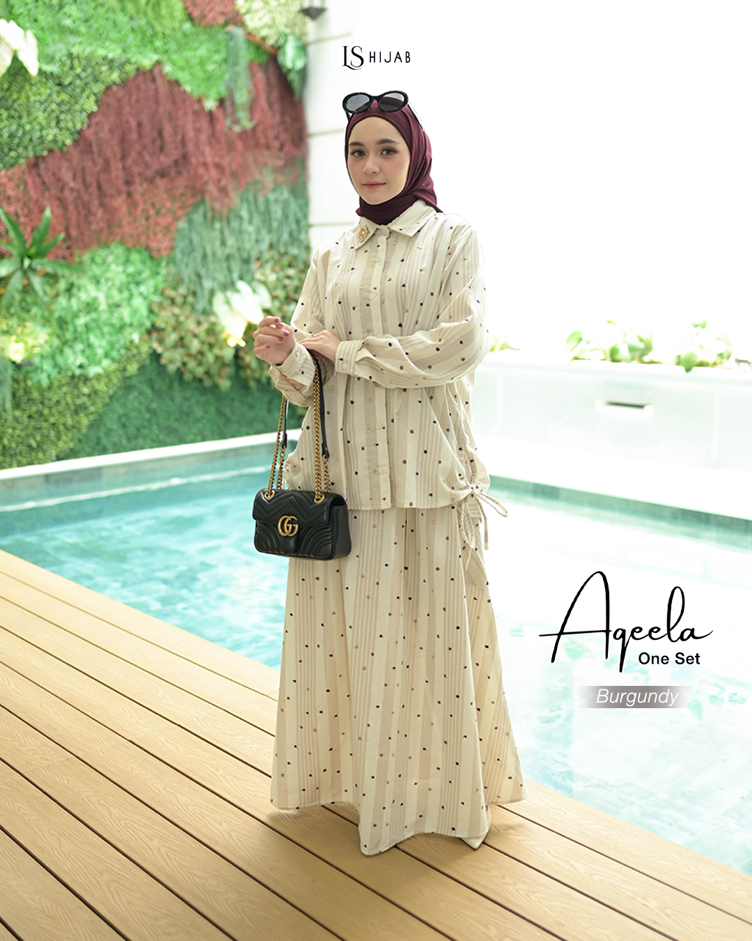 LS Hijab Aqeela Oneset Rok Kekinian - Aksen Serut I Allsize