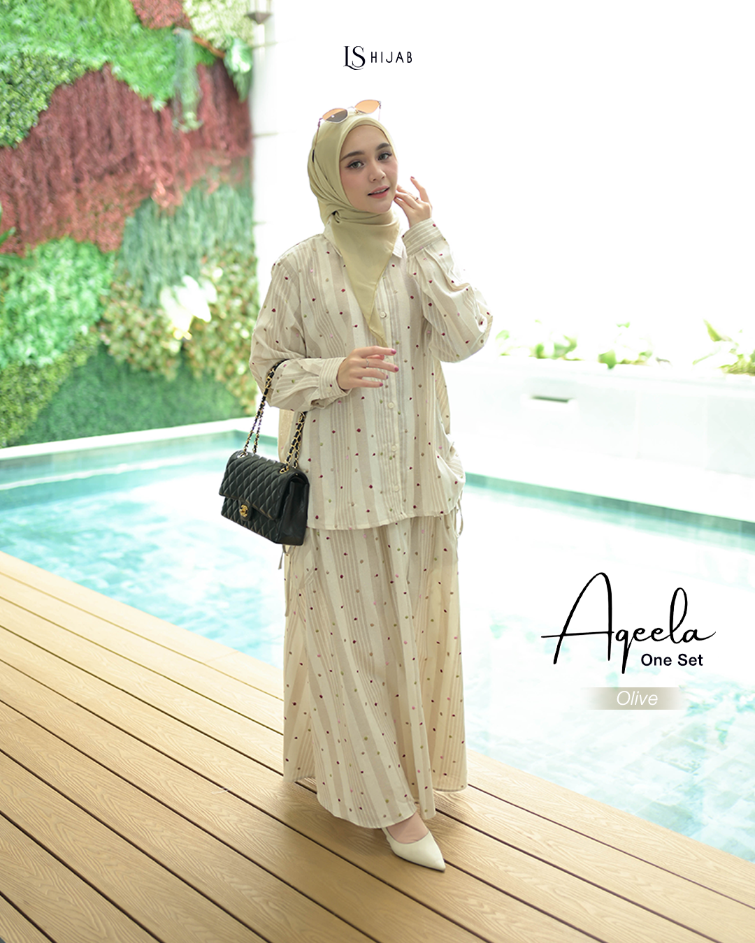 LS Hijab Aqeela Oneset Rok Kekinian - Aksen Serut I Allsize