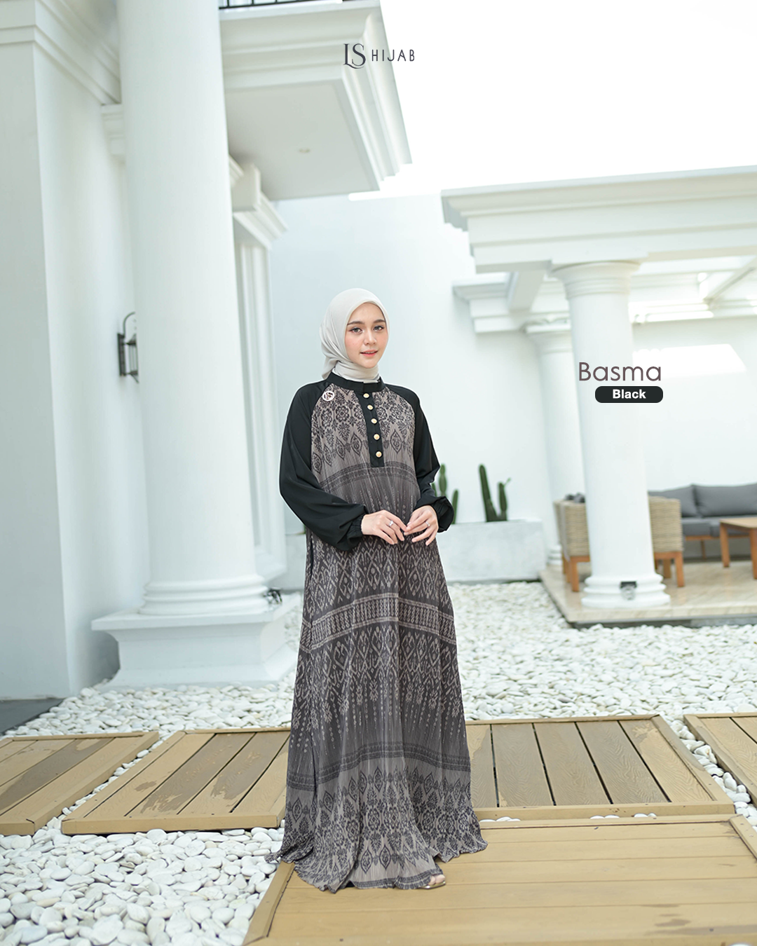 Basma Dress Plisket Elegant Wudhu Friendly - Dress Only