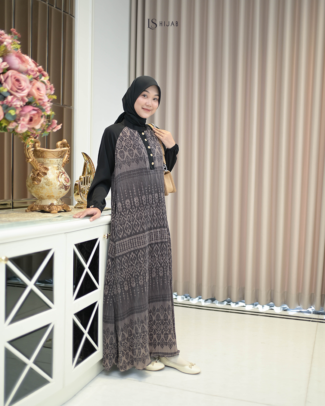 Basma Dress Plisket Elegant Wudhu Friendly - Dress Only