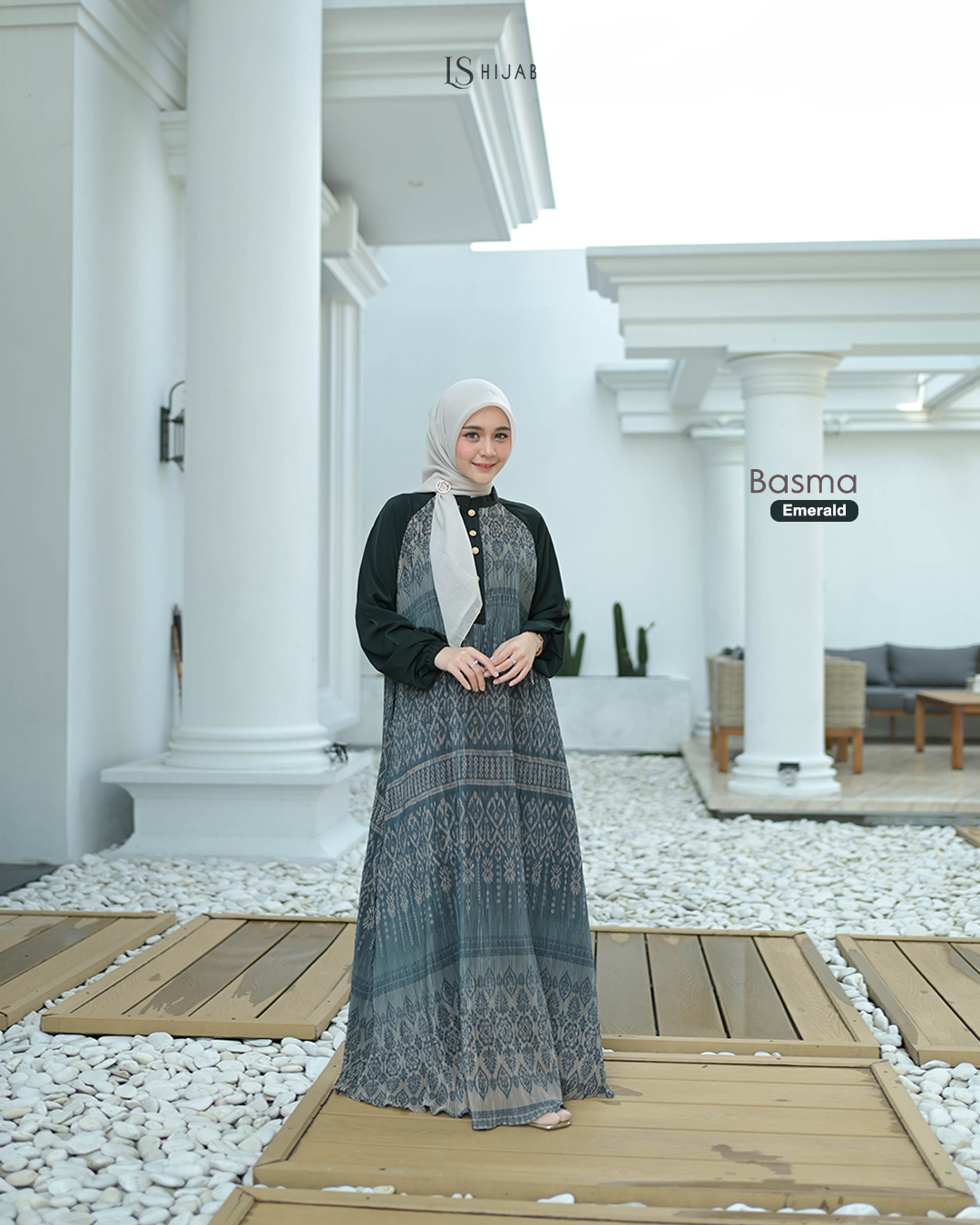 Basma Dress Plisket Elegant Wudhu Friendly - Dress Only