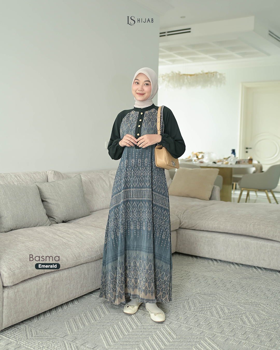 Basma Dress Plisket Elegant Wudhu Friendly - Dress Only