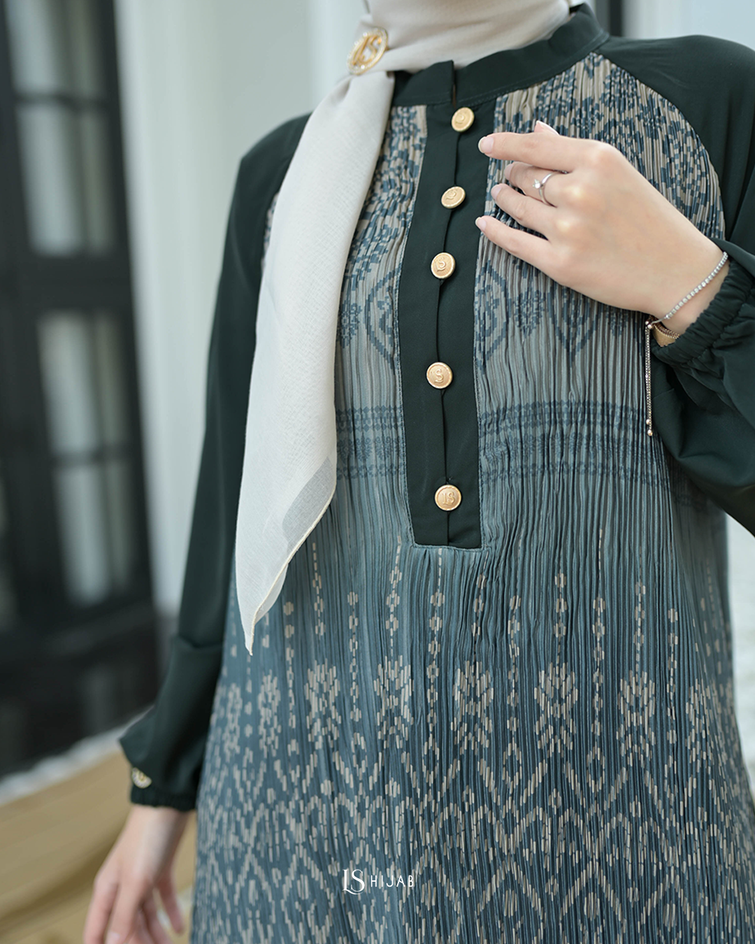 Basma Dress Plisket Elegant Wudhu Friendly - Dress Only