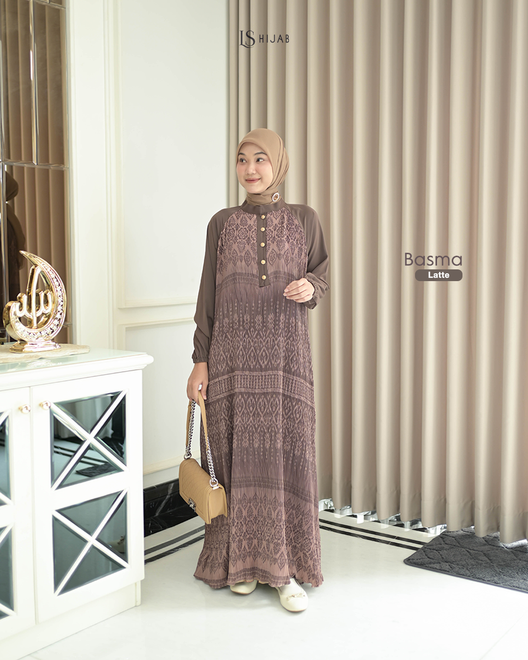 Basma Dress Plisket Elegant Wudhu Friendly - Dress Only
