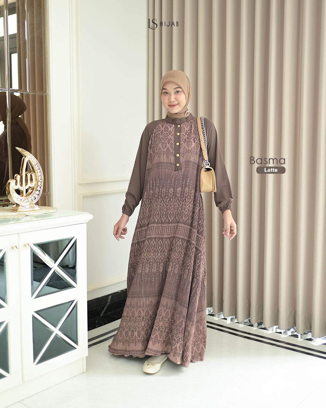 Basma Dress Plisket Elegant Wudhu Friendly - Dress Only