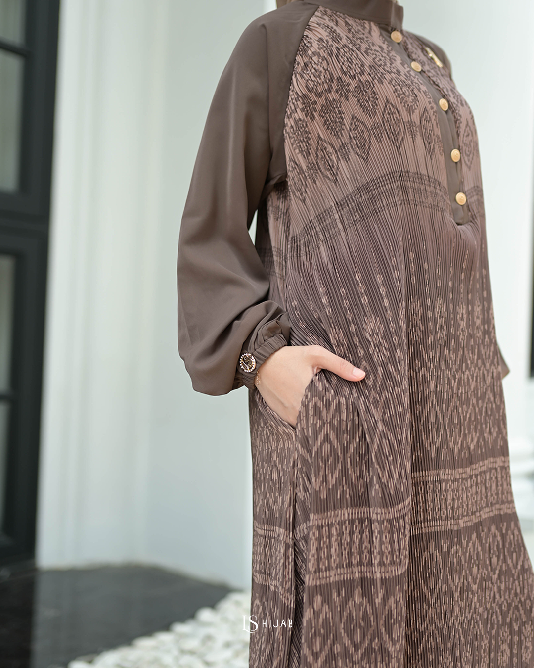 Basma Dress Plisket Elegant Wudhu Friendly - Dress Only