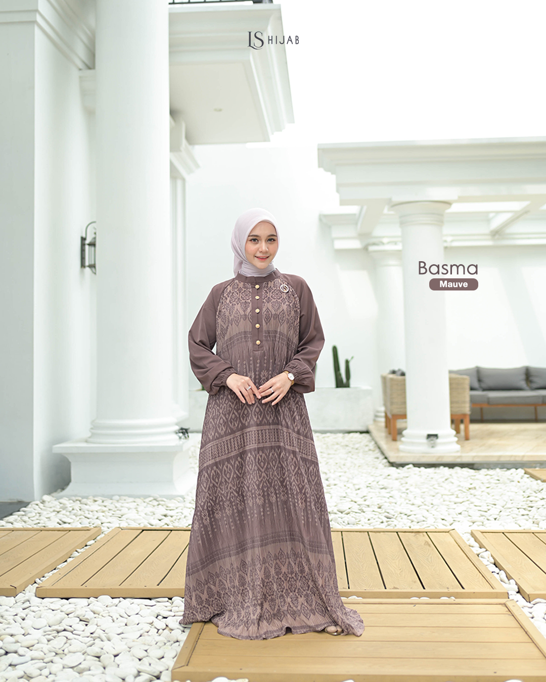 Basma Dress Plisket Elegant Wudhu Friendly - Dress Only