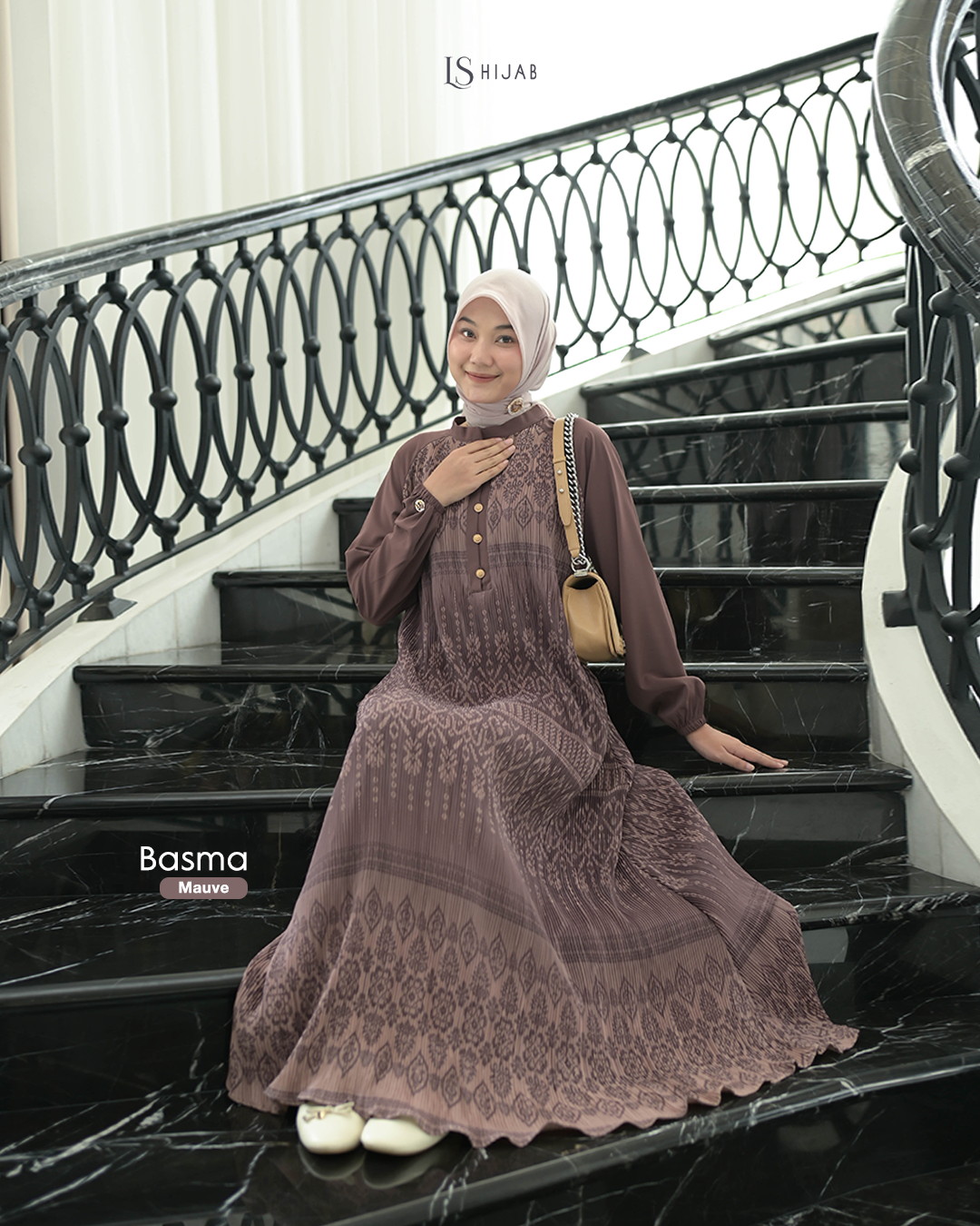 Basma Dress Plisket Elegant Wudhu Friendly - Dress Only