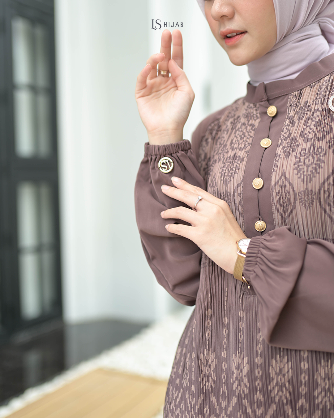 Basma Dress Plisket Elegant Wudhu Friendly - Dress Only