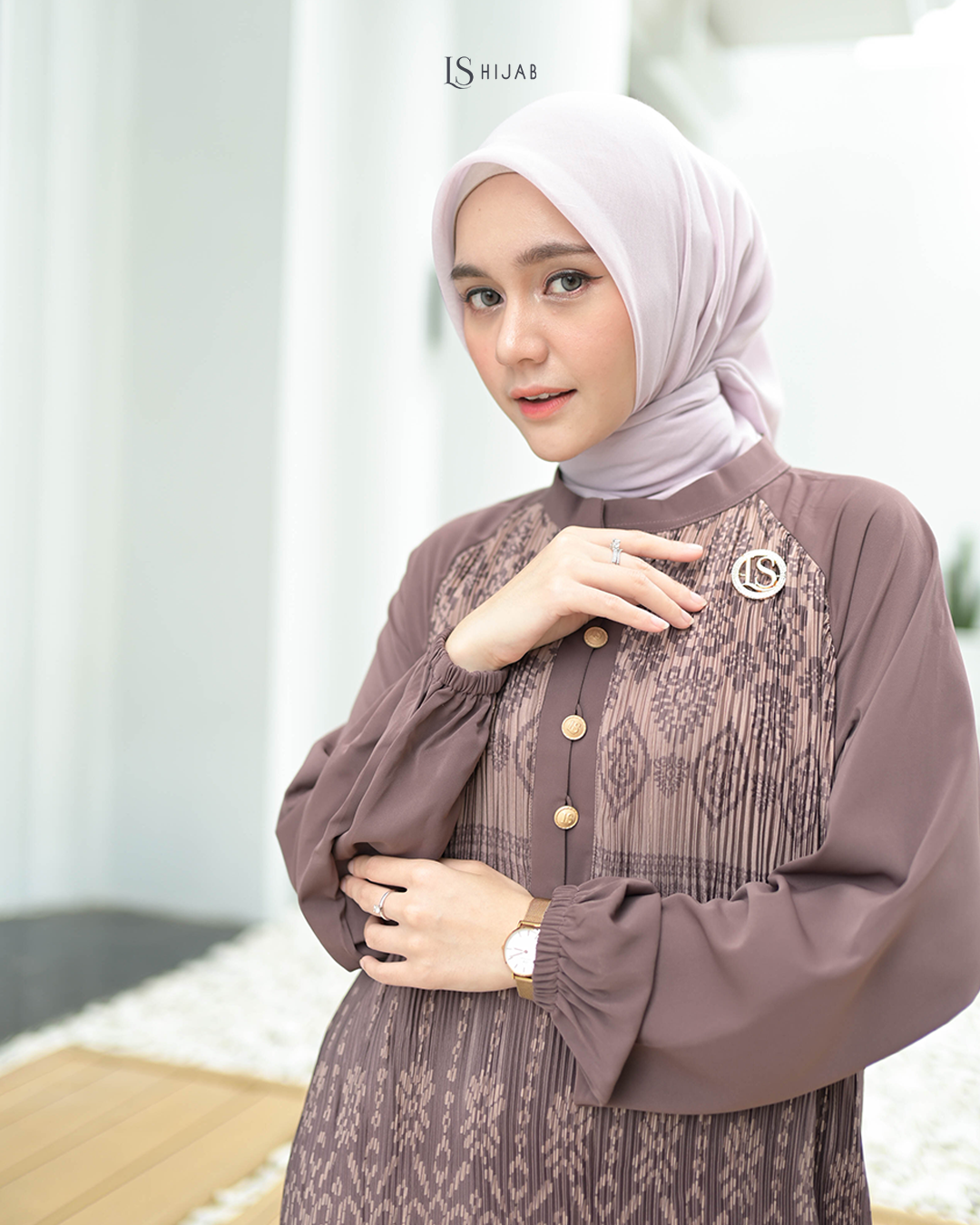 Basma Dress Plisket Elegant Wudhu Friendly - Dress Only