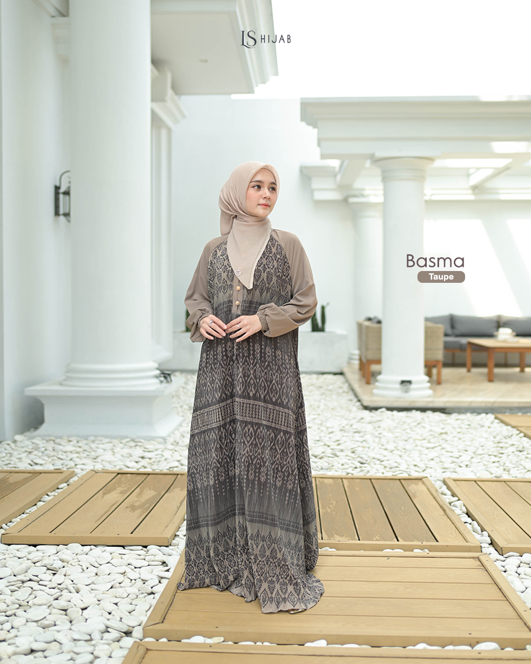 Basma Dress Plisket Elegant Wudhu Friendly - Dress Only
