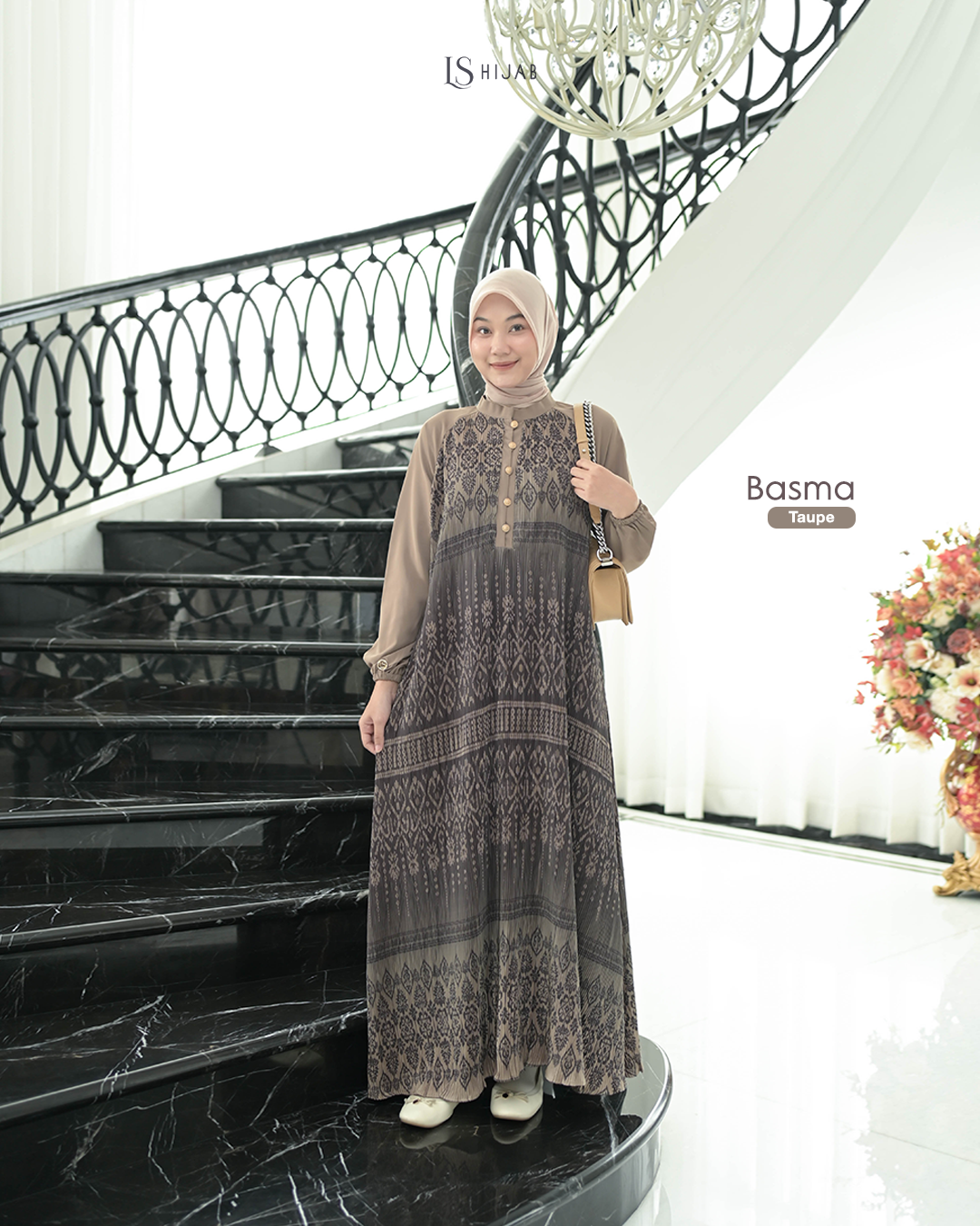 Basma Dress Plisket Elegant Wudhu Friendly - Dress Only
