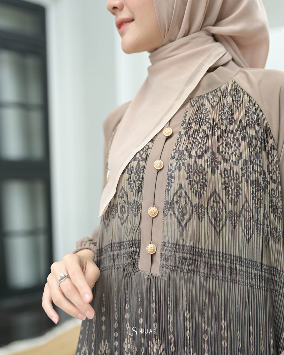 Basma Dress Plisket Elegant Wudhu Friendly - Dress Only