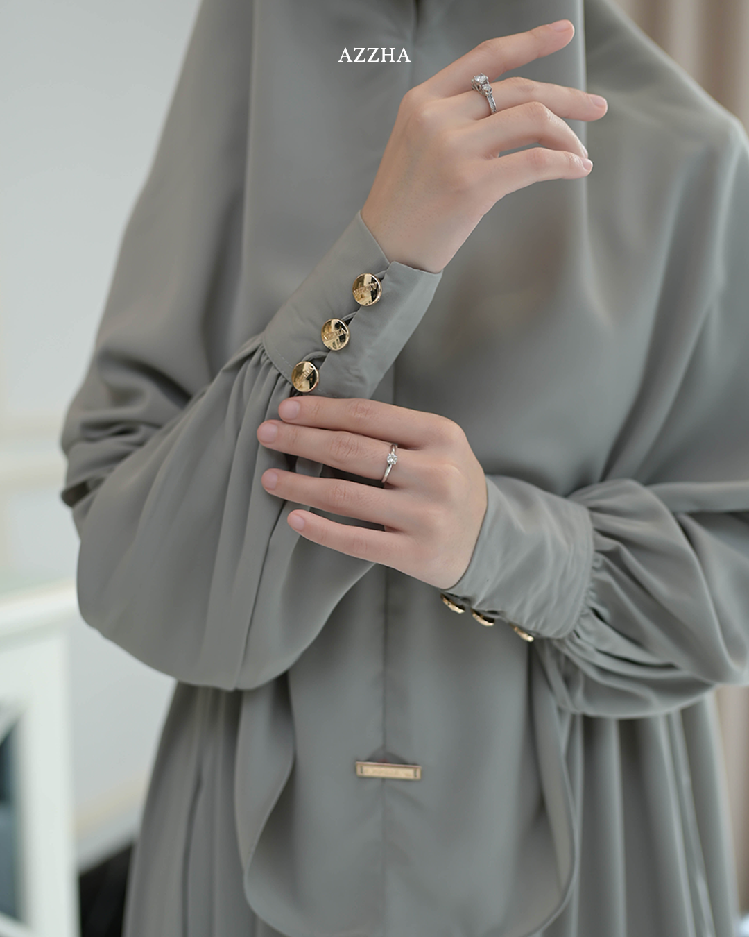 Azzha Indonesia - Kamia Abaya Set | Abaya Wanita Muslimah Polos Set French Khimar Dengan Bahan Japan Arabian Premium