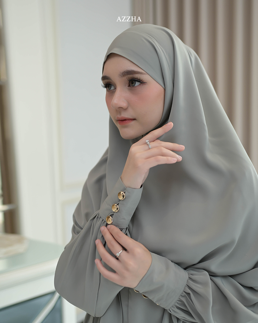 Azzha Indonesia - Kamia Abaya Set | Abaya Wanita Muslimah Polos Set French Khimar Dengan Bahan Japan Arabian Premium