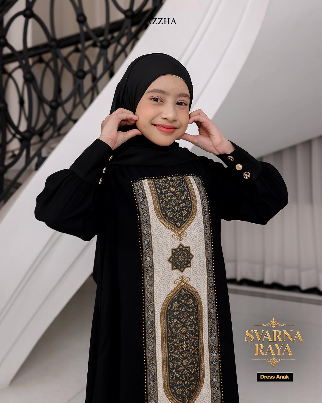 Azzha Indonesia| PRE-ORDER Svarna Raya Dress Anak Sarimbit Collection Lebaran 2027