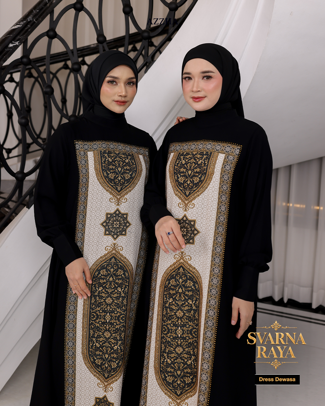 Azzha Indonesia| PRE-ORDER Svarna Raya Dress Dewasa Sarimbit Collection Lebaran 2027
