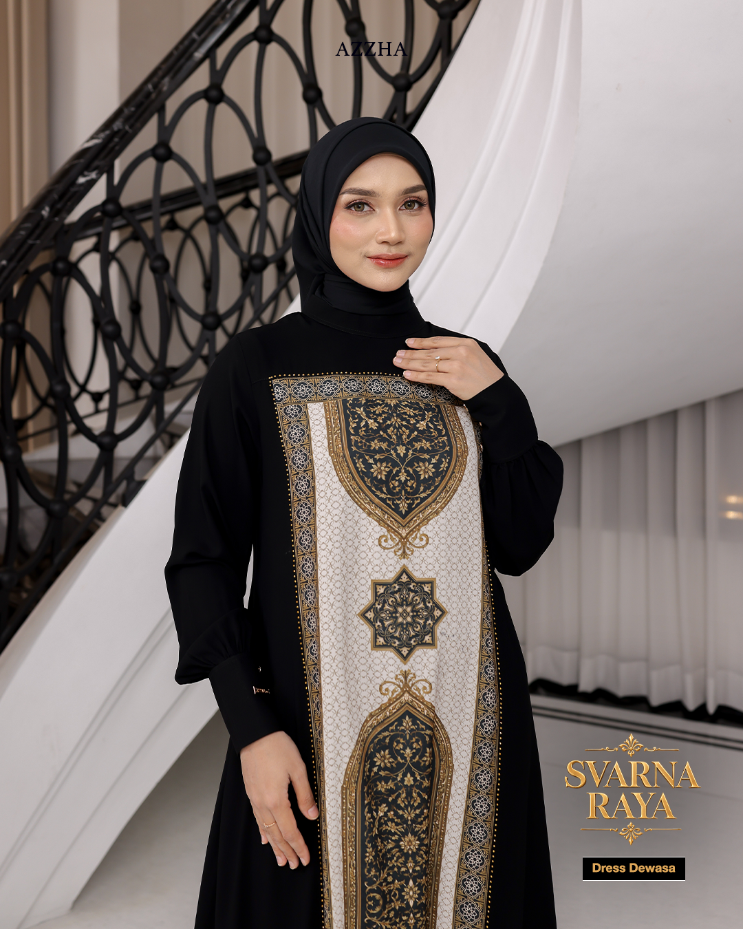 Azzha Indonesia| PRE-ORDER Svarna Raya Dress Dewasa Sarimbit Collection Lebaran 2027