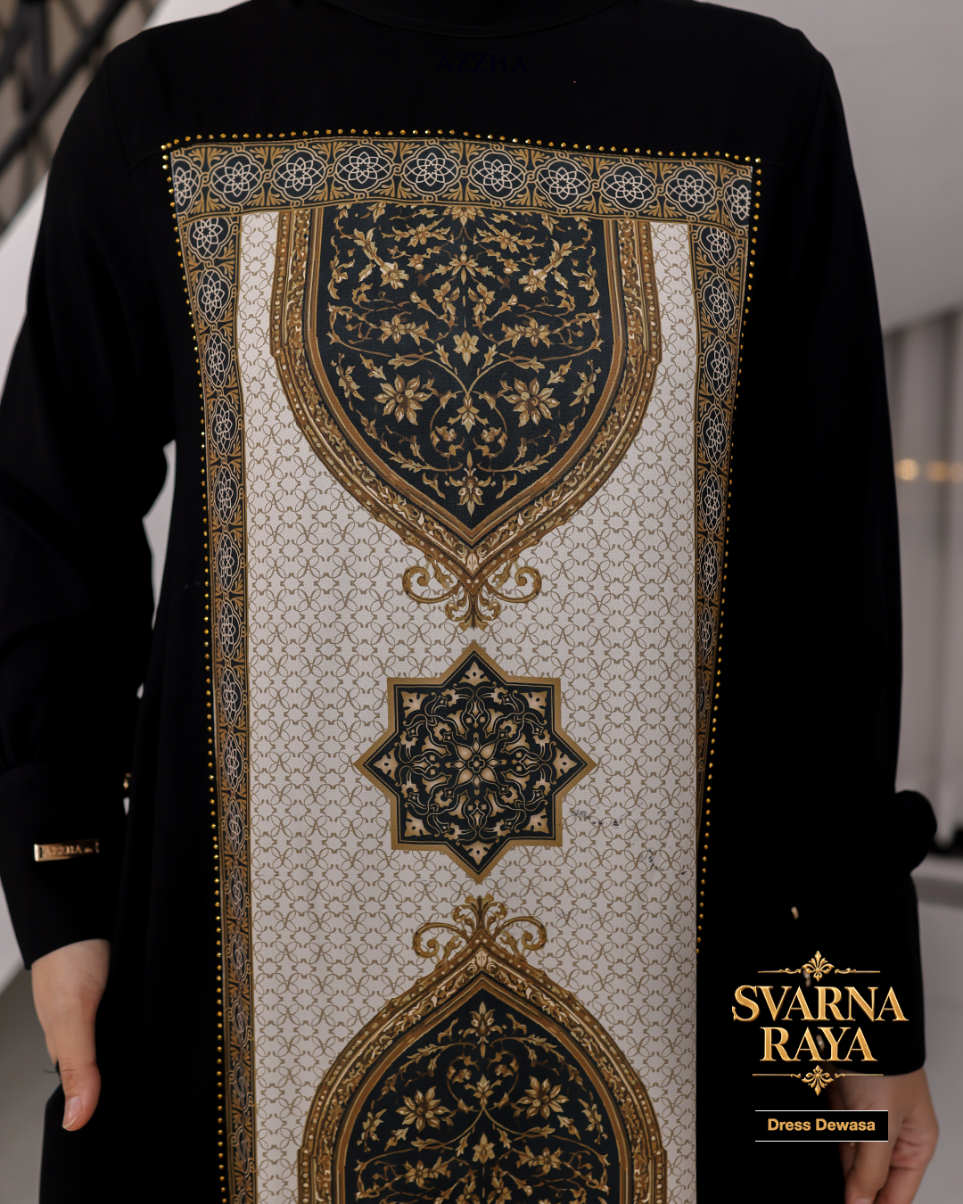 Azzha Indonesia| PRE-ORDER Svarna Raya Dress Dewasa Sarimbit Collection Lebaran 2027